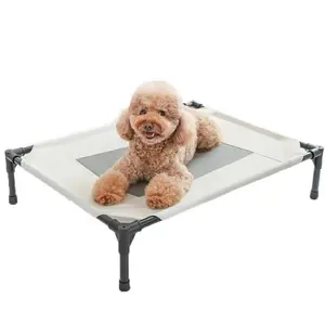 Breathable Moisture-proof Summer Dog Cot Folding Cooling Bed For Dogs Steel Frame Perfect Quality Pet Bed With Mesh Ventilation