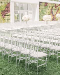 Chaise Chiavari Offre Spéciale en résine transparente Chaise de mariage en acrylique en plastique blanc Chaise Napoléon en gros - Product Image 6