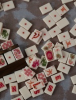 Tuiles de Mahjong Américaines Personnalisées Wild Mare Desert Rose 160, en Acrylique Gravé Haut de Gamme, Vert Héritage, pour Ensemble de Mahjong de Luxe