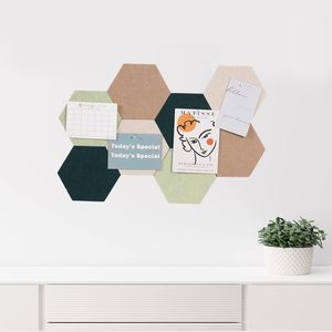 Chine Marché en ligne Vente en gros Personnalisé 9MM Épais Message Hexagonal Mur Monté Liège Feutre Pin Conseil Carreaux <span class=keywords><strong>Avis</strong></span> Tableaux d'affichage - Product Image 5