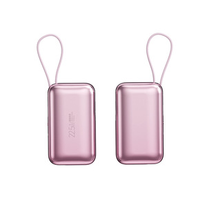 Banco de Energía Portátil de 20000mAh, 22.5W, Carga Rápida, Color Oro Rosa, con Correa, Entrada y Salida Tipo C - Product Image 1