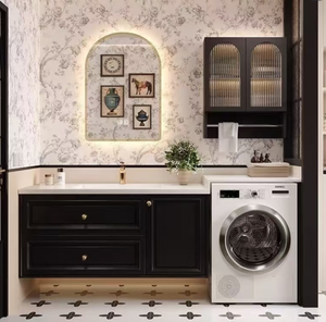 Eco-Friendly French-style <strong>Vintage</strong> <strong>Bathroom</strong> <strong>Cabinet</strong> with Integrated Ceramic Basin <strong>Bathroom</strong> Sink with Washing Machine <strong>Cabinet</strong> - Product Image 4