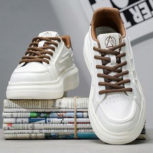 High-quality Men's Board Shoes, Heightening <b>by</b> 2025,white Sneakers in All Seasons,lace-up Style, Street Photography Casual Shoes - Product Image 4