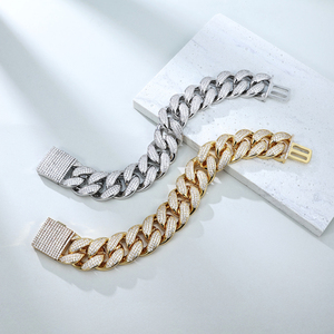 Bridetalk Luxury S925 Pulsera de cadena cubana de plata Brillo desinhibido con <span class=keywords><strong>Crit</strong></span> Tide Circle Swag Zircon Pulseras de eslabones de moda - Product Image 3