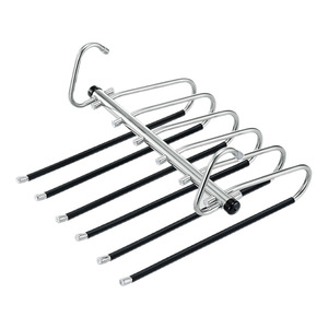 Stainless Steel Folding Pant Hanger Nine Layer Multi Layer Space Saving Closet Organizer <b>Hook</b> Type Rotatable - Product Image 2