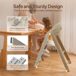 Easy Install Adjusts One Button <b>Folding</b> Feeding <b>Chair</b> Baby High <b>Chair</b> and Bouncer Kidschairs - Product Image 5