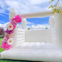 Château gonflable tout blanc de mariage, maison blanche de rebond, château sautant gonflable de videur