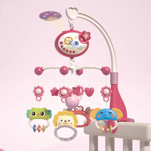 <span class=keywords><strong>Mobile</strong></span> musical de berceau avec projecteur d'étoiles RC, 400 berceuses, télécommande, fonction de minuterie et clochette rotative pour bébés - Product Image 2