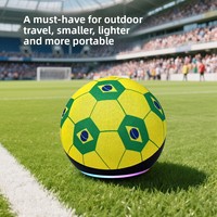 Speaker Bentuk Bola Sepak Baru untuk 5.3 Speaker, Lampu RGB, Radio FM TWS, Baterai 1000-2000mAh, Mini Portabel Outdoor ABS