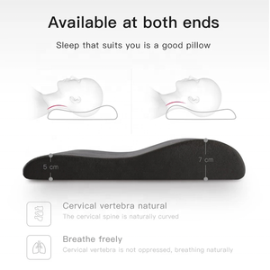 Thin <strong>Flat</strong> Design Cervical Neck Support <strong>Pillow</strong> Non-toxic Hotel Bamboo Memory Foam <strong>Pillow</strong> for Back Sleepers - Product Image 4