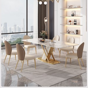 Table à <span class=keywords><strong>manger</strong></span> italienne légère et luxueuse pour <span class=keywords><strong>6</strong></span> <span class=keywords><strong>personnes</strong></span> meubles de <span class=keywords><strong>salle</strong></span> à <span class=keywords><strong>manger</strong></span> modernes ensemble de tables à <span class=keywords><strong>manger</strong></span> avec dessus en ardoise - Product Image 3