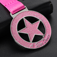 Médaille de danse étoile scintillante en métal en alliage de zinc personnalisé Finisseur Sports Taekwondo Judo Médaille de course Médaille de boxe de karaté à vendre
