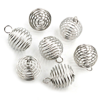 10-30 pièces/lot, perles en spirale métalliques de 9-25 mm, cages, pendentifs, capuchons de perles creux pour la fabrication de bijoux DIY, accessoires