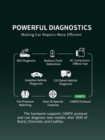 Scanner de Diagnóstico OBD2 Operado por Telefone para EV, Gasolina, Diesel Leve 12V, Detecção de Bateria e Compatível com CAN FD
