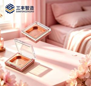 พาเลทเครื่องสำอางพลาสติกทรงสี่เหลี่ยมพร้อมฝาใสสำหรับเก็บอายแชโดว์ - Product Image 4