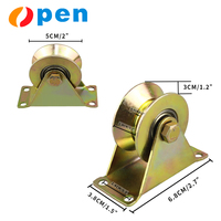 Y/V/U Groove Wheel Rouleau de porte coulissante Rouleau de porte coulissante Roulette robuste en acier avec support