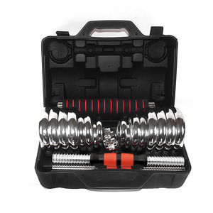 Juego de Mancuernas de Hierro Fundido Ajustables, Ligeras y Portátiles de 30 kg con Pesas de 15 kg/20 kg/30 kg y Estuche Universal de Plástico - Product Image 1