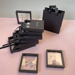 Free Customized Transparent Jewelry Box Storage Necklace <b>Ring</b> Luxury Paper Drawer Box Pe 3d Film Suspension Packaging Box - Product Image 2