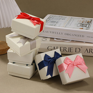 Square Waterproof Gift Boxes Matt Lamination <b>Sponge</b> Lining Ribbon Bow Ivory Board High-End Rigid Packaging for Gift Craft Use - Product Image 2