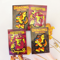 Épingles en métal émaillé doux, couleur personnalisée, plaquées, motif dragon, avec carte en papier, fabriquées sur mesure en usine