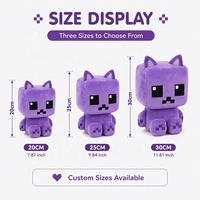 Peluche personnalisée en forme de bloc souple, jouet en peluche chat personnalisé, poupée chat en peluche style jeu, cadeau OEM ODM