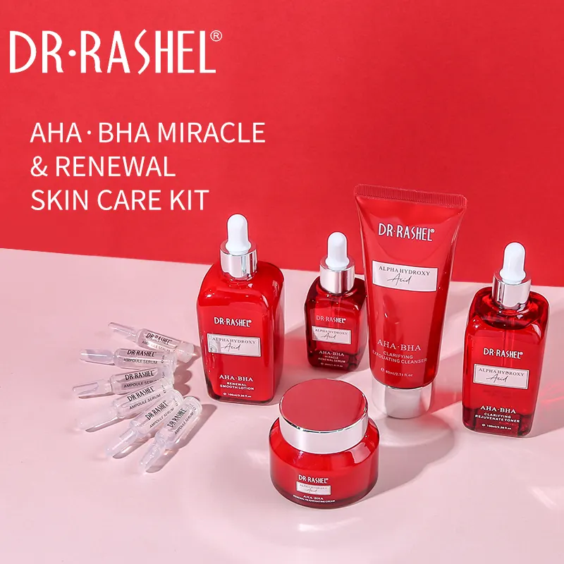 DR RASHEL AHA BHA miracle kit perawatan kulit, 11 buah produk kosmetik grosir pelembab cahaya perbaikan set perawatan kulit wanita