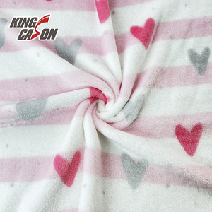 KINGCASON Proveedor de telas 100 Poly Two Side Brush 1,6 M Personalizado Corazón Impreso Suave Cómodo Franela Tela de lana para niños - Product Image 6