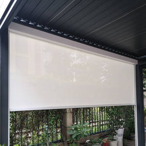<span class=keywords><strong>Rideau</strong></span> occultant <span class=keywords><strong>motorisé</strong></span> en tissu pare-soleil à fermeture éclair intégrée pour pergola, résistant au vent - Product Image 2