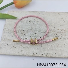 Rosa elastico cravatta per capelli con chiusura in metallo oro resistente elegante coda di cavallo accessorio di moda per le donne e le ragazze - Product Image 3