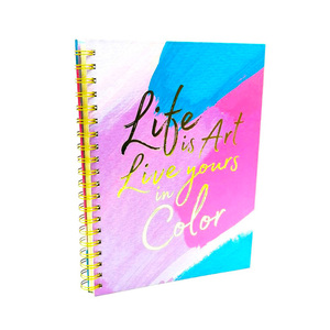 All'ingrosso moda A5 <span class=keywords><strong>a</strong></span> <span class=keywords><strong>spirale</strong></span> Notebook Design unico personalizzato copertina di diario colorato oro che timbra fogli 100 interno diario di carta - Product Image 2