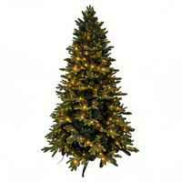 Sapin de Noël artificiel de haute qualité de 7 pieds avec lumières LED multicolores - Conception pliable écologique pour une utilisation en intérieur/extérieur