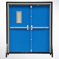 Source Vente d'usine Bâtiment commercial certifié Portes en acier coupe-feu double Portes résistantes au feu au design moderne