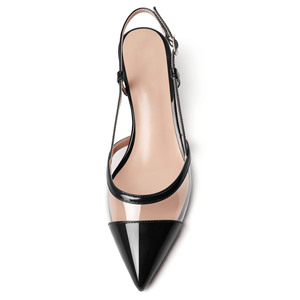 Phụ Nữ Của Kích Thước Lớn 5Cm Mèo Con Thấp Gót Dép Rõ Ràng Cô Dâu Mũi Nhọn Chống Trượt Khóa Dây Đeo Thoải Mái Ăn Mặc Trọng Lượng Nhẹ - Product Image 4