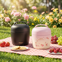 PINKAH - Thermos alimentaire personnalisé en acier inoxydable à double paroi isolé, 980 ml (33 oz), avec poignée-cuillère, boîte à lunch de voyage