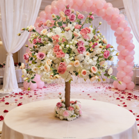Künstlicher Seidenrosenbaum Lebensechte Blumendekoration für Hochzeit Halloween Ostern Abschlussfeier Valentinstag