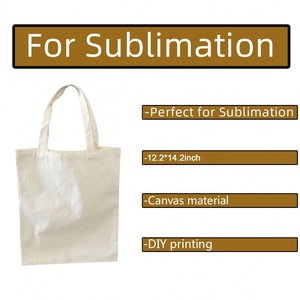Bolsa de lona personalizada en blanco para pintar logotipo impreso personalizado en blanco para sublimación bolsas de compras de poliéster - Product Image 4
