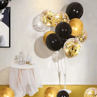 30 ballons blancs et dorés de 10/12 pouces, ballons blancs nacrés, ballons à confettis dorés pour anniversaires, mariages, fêtes