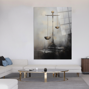 Tableau sur toile Balance de la Justice Dorée : Impression élégante pour décoration de cabinet d'avocats, ART EN VERRE TÉRMÉRÉ - Product Image 3
