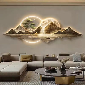 Acrylique UV tranchant fait à la main Art moderne de haute qualité LED paysage bonsaï salon chambre maison décoration murale peinture - Product Image 5