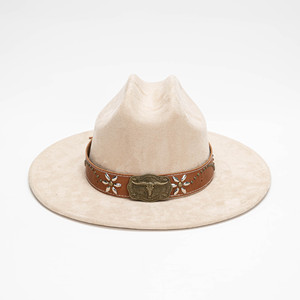 Chapeau de cowboy polyvalent en daim de style européen et américain, avec ceinture en cuir rétro décorative, idéal pour les sorties. - Product Image 6