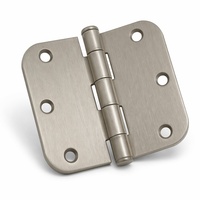 Charnière de porte à mortaise complète US15 en nickel satiné, 3,5 pouces, 5 articulations, coins arrondis, pour portes en bois massif