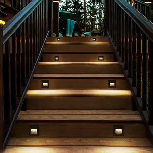 Hot Sale Led Step Light 86X86mm Waterproof Recessed Mounted Box Led Stair Light、Wall Step Lamp 100-240V