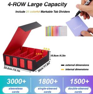 Boîte <span class=keywords><strong>de</strong></span> pont <span class=keywords><strong>de</strong></span> grande capacité Torson avec <span class=keywords><strong>4</strong></span> PU Windows 3000 Card Suite Storage pour Yugioh pour les <span class=keywords><strong>jeux</strong></span> <span class=keywords><strong>de</strong></span> société CCG Commander TCG - Product Image 2