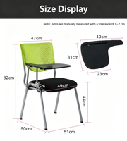 Chaises d'étude en gros pour salles de classe, chaises d'écolier, chaises de formation avec tablette d'écriture