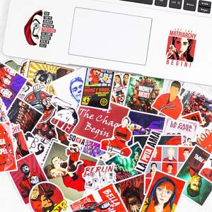 ZY1572C 50 autocollants étanches La Honte <span class=keywords><strong>de</strong></span> l'argent (Money Heist) pour décorer cahiers, skateboards, vélos, bagages, guitares pour adolescents et enfants - Product Image 6