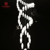 Lustre italien en céramique pour escaliers et bar à hauts plafonds-Plafonnier de taille moyenne Pendentif élégant pour foyer et escalier