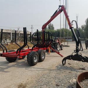 Kostenloser Versand Landwirtschaftlicher Anhänger mit Zapfwellen-Hydraulik, Holzanhänger, Rückewagen mit Kran, Holzgreifer zum Verkauf - Product Image 5