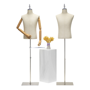 Manichino Maschile Regolabile a Mezzo Busto, Espositore per Abiti da <span class=keywords><strong>Uomo</strong></span> per Vetrine di Negozi - Product Image 2