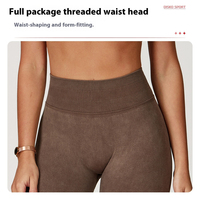 Mallas con estampado vaquero de punto de nailon y LICRA sin costuras para mujer, mallas de Yoga de cintura alta sin costuras frontales con logotipo personalizado