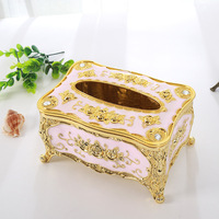 Nouveauté, boîte à mouchoirs en acrylique décorative pour la maison, utilisation domestique et hôtelière, boîtes à mouchoirs dorées et blanches